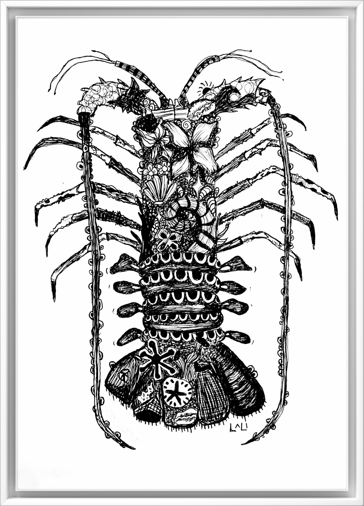 Crayfish Floral Print