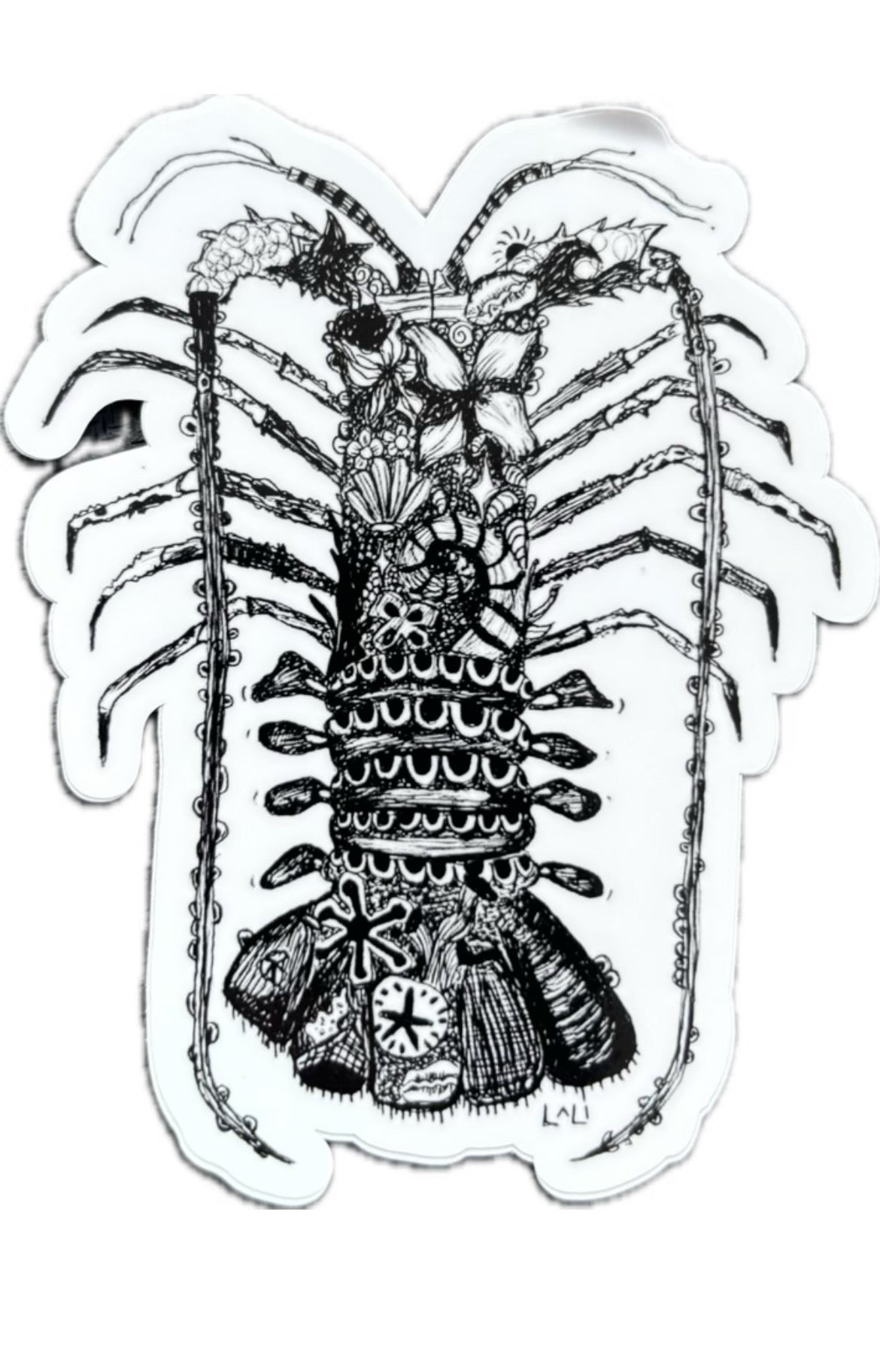 Floral Crayfish sticker