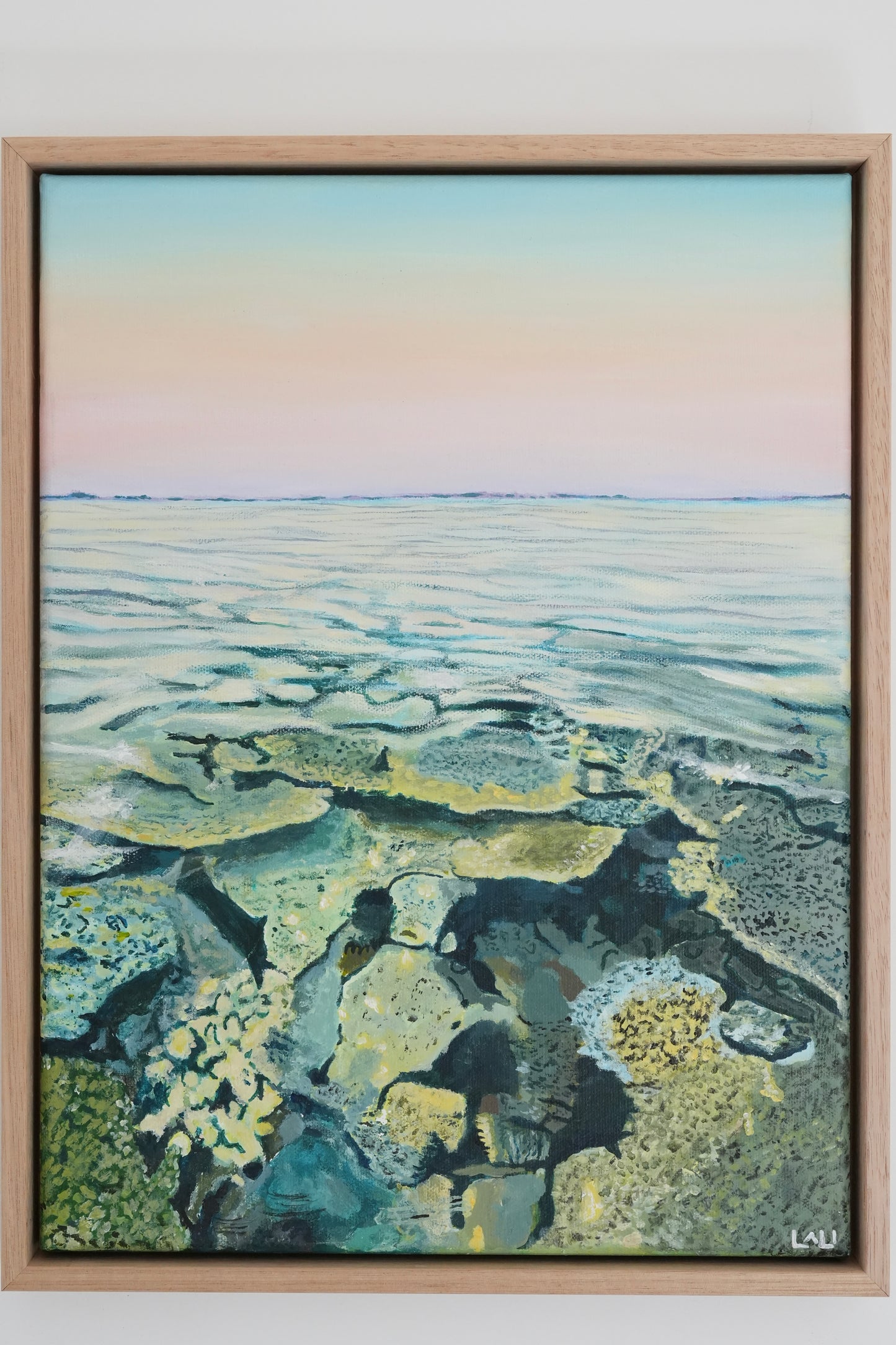 Sea glass haze - Original framed canavs