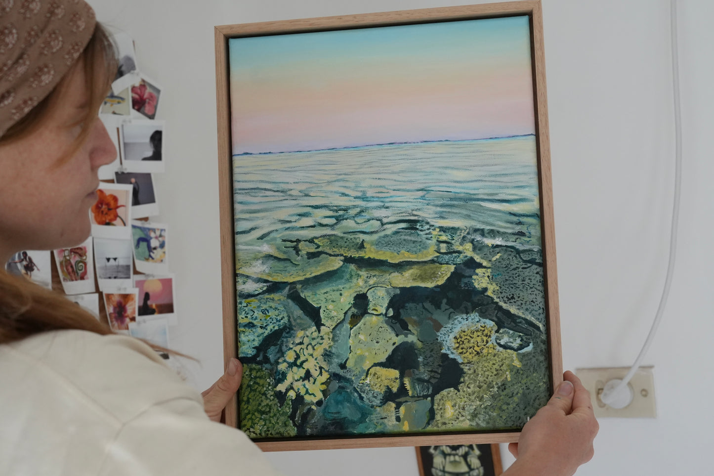 Sea glass haze - Original framed canavs