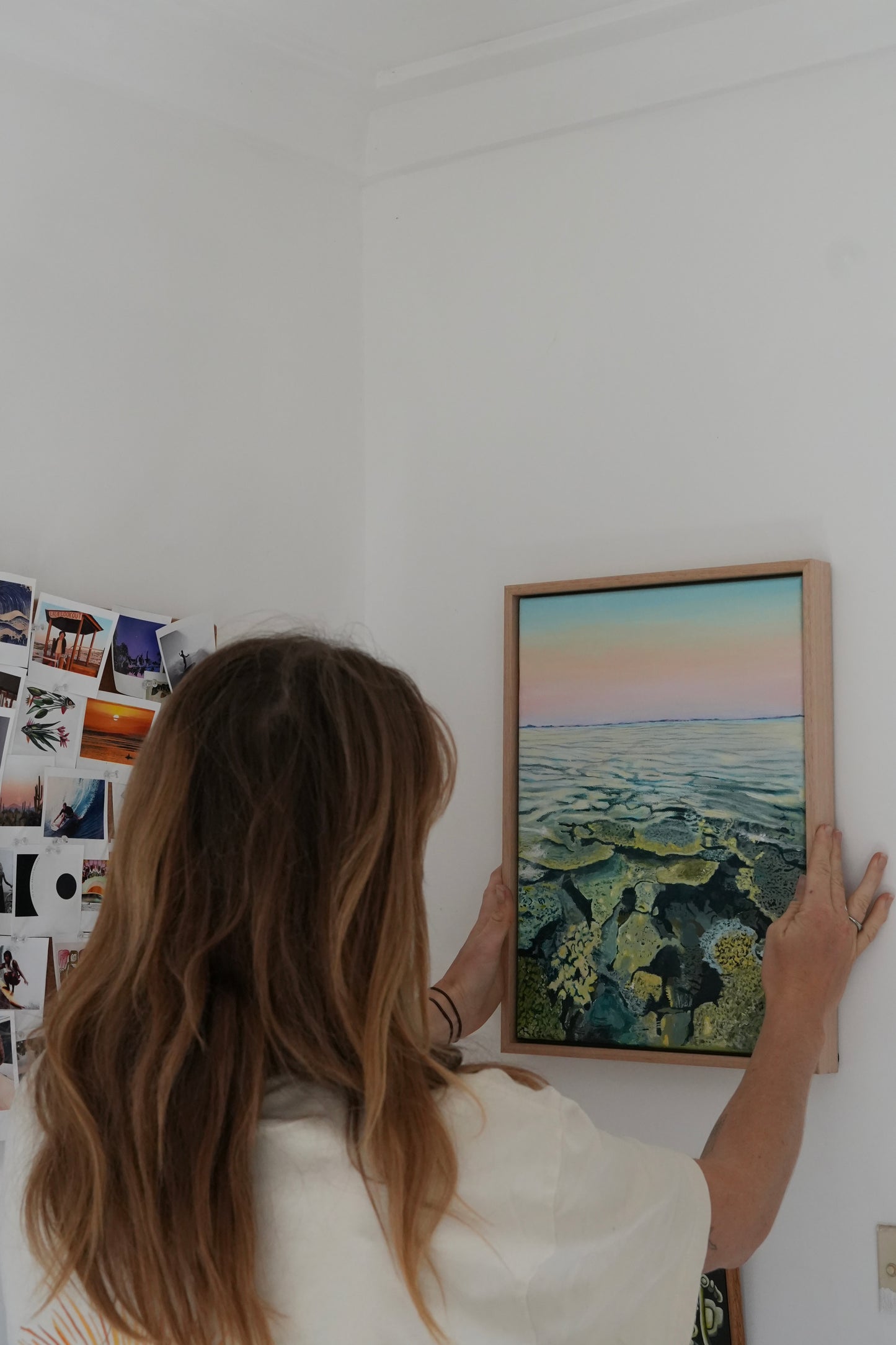 Sea glass haze - Original framed canavs